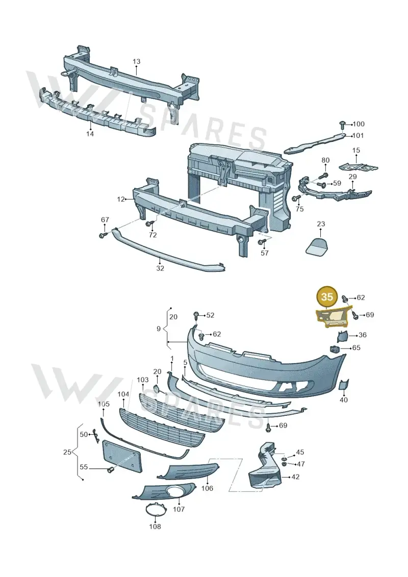 5K0807723B — Volkswagen Golf Cabriolet (2011-2016) diagram 729807000, position 35