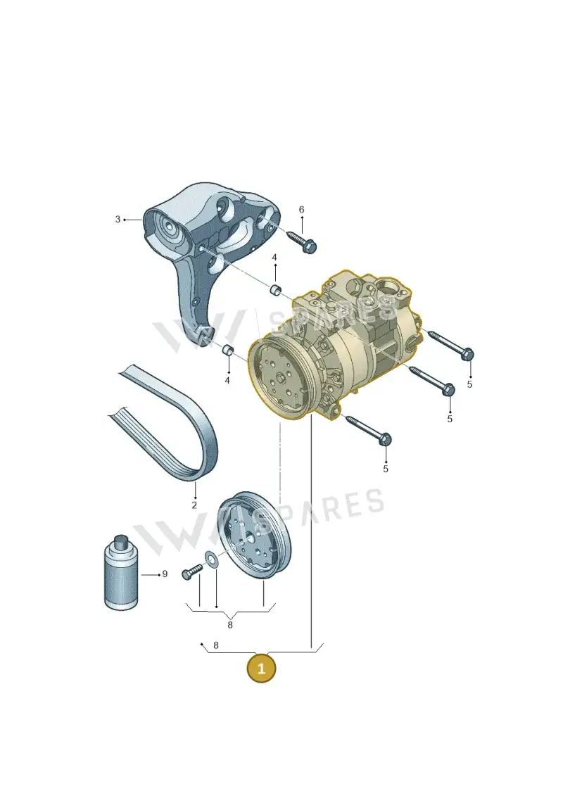 5K0820803K — Volkswagen Scirocco 2.0 (2014-2017) diagram 409260100, position 1