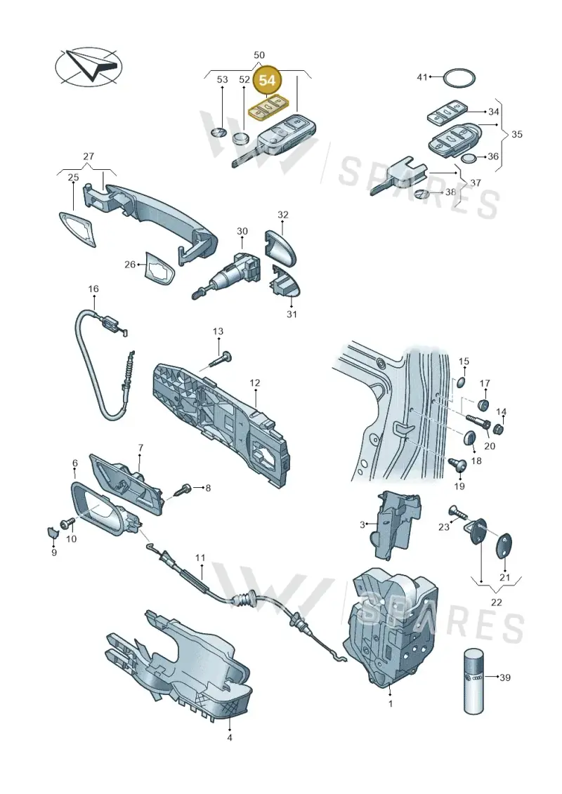 5K0837095 — Volkswagen Sharan BlueMotion (2015-2022) diagram 651837000, position 54