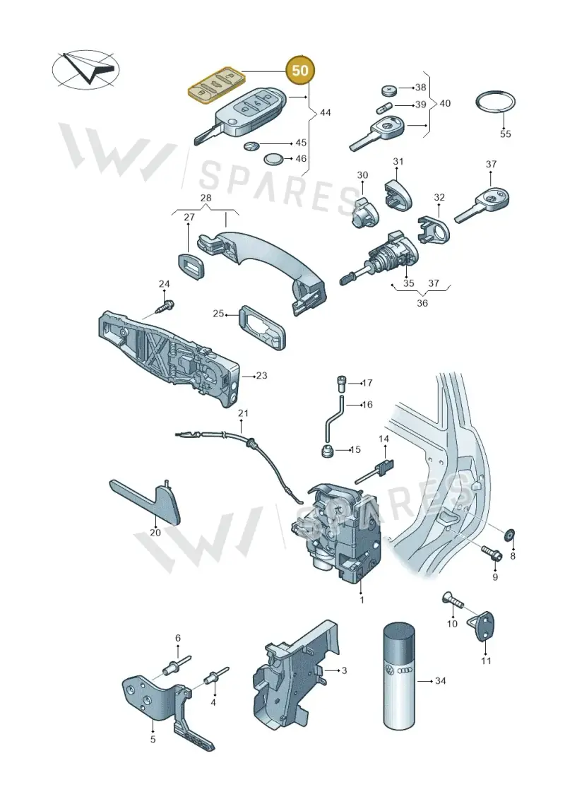 5K0837095 — Volkswagen Caravelle (2015-2019) diagram 861837000, position 50