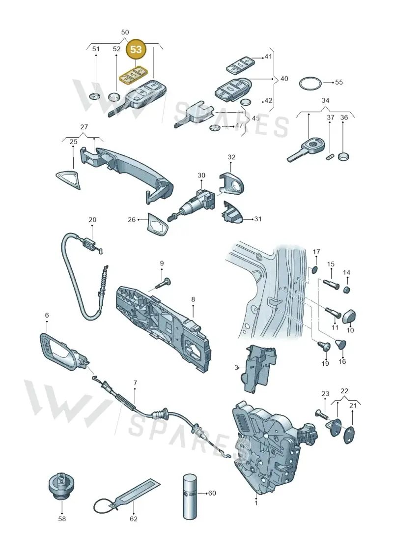 5K0837095 — Volkswagen Up! 1.0 BlueMotion (2016-2023) diagram 672837000, position 53