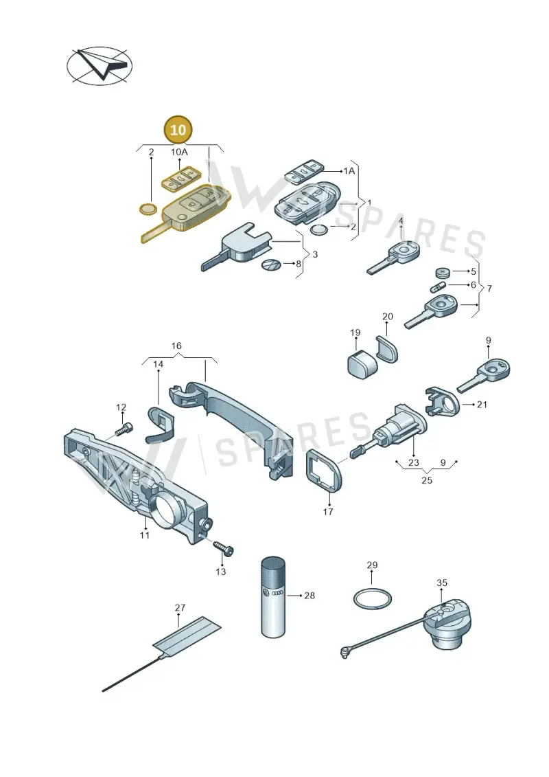 5K0837202AAINF — Volkswagen Caddy Maxi Kombi (2010-2015) diagram 443837100, position 10