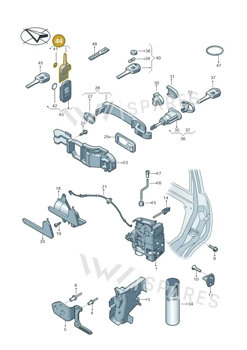 5K0837202AHINF — Volkswagen Transp. caravelle (2011-2015) diagram 410837000, position 44