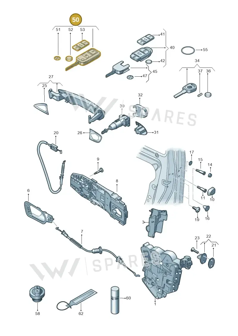 5K0837202DAINF — Volkswagen Up! 1.0 BlueMotion (2016-2023) diagram 672837000, position 50