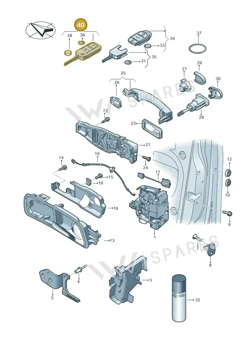 5K0837202QINF — Volkswagen Touran 2.0 (2010-2015) diagram 409837000, position 40