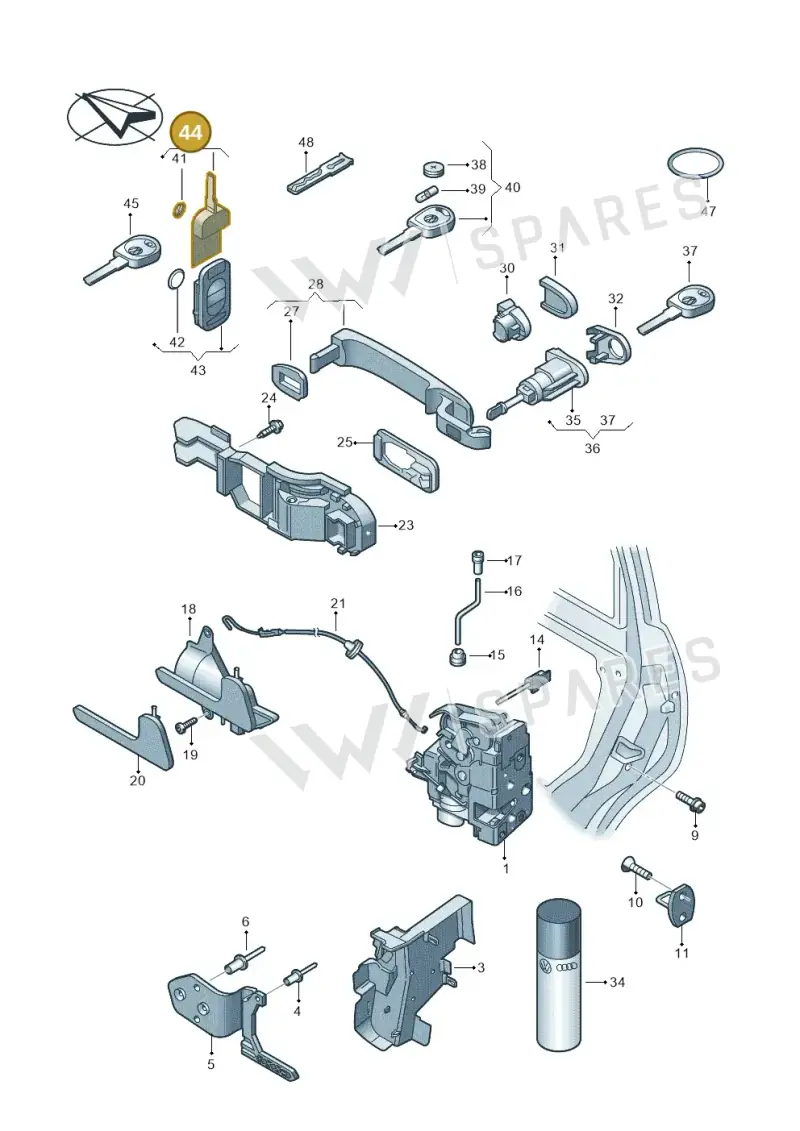 5K0837202QINF — Volkswagen Transp. caravelle (2011-2015) diagram 410837000, position 44