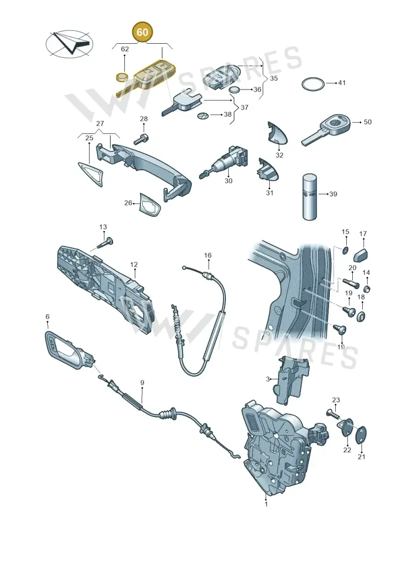 5K0837202QINF — Volkswagen Golf (2011-2013) diagram 649837000, position 60