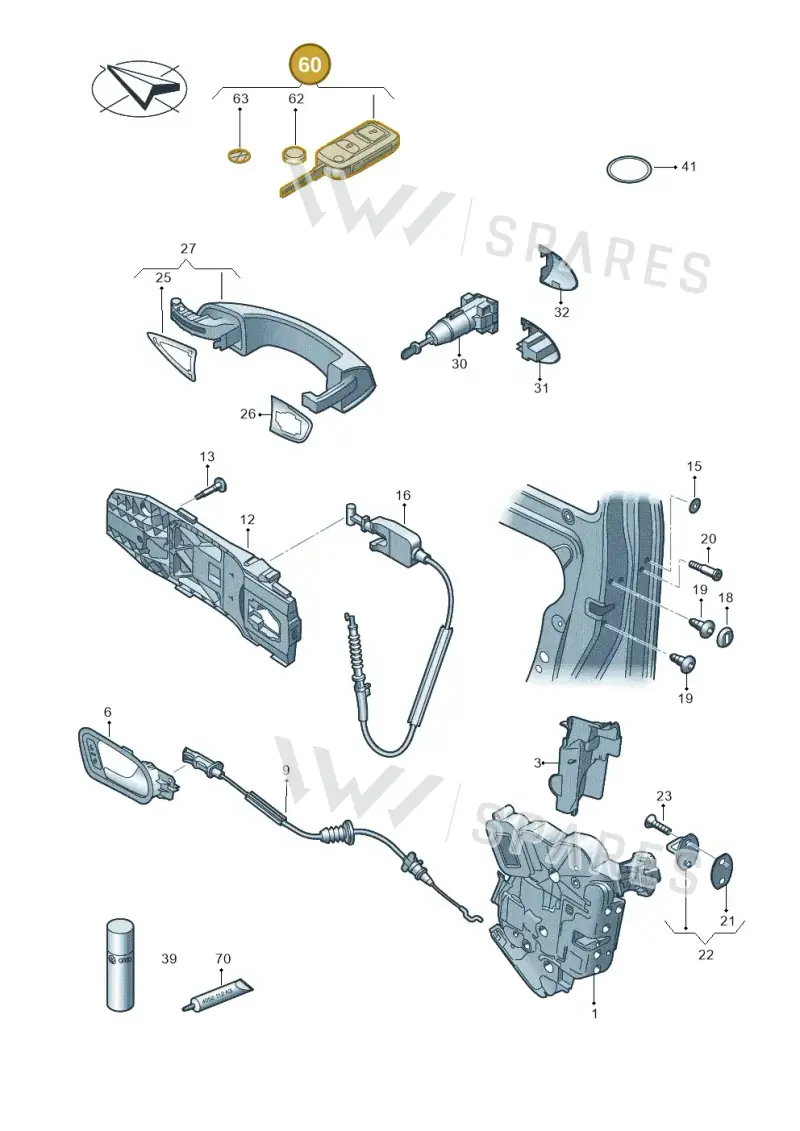 5K0837202QINF — Volkswagen Golf Cabriolet (2011-2016) diagram 718837000, position 60