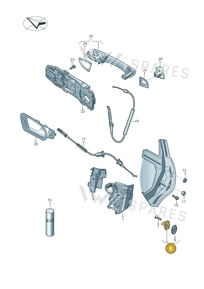 5K0837767 — Volkswagen Golf (2011-2013) diagram 649839000, position 8