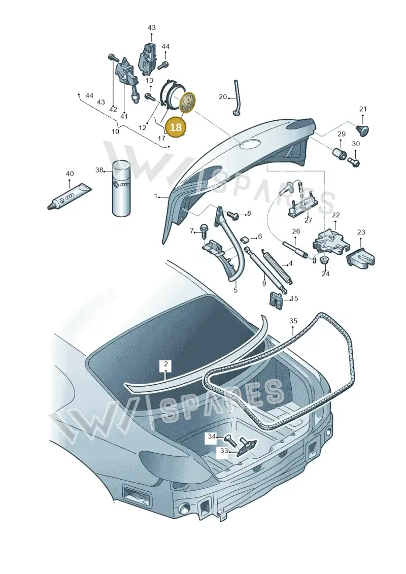 5K0853630BULM — Volkswagen Passat CC (2008-2012) diagram 645827100, position 18