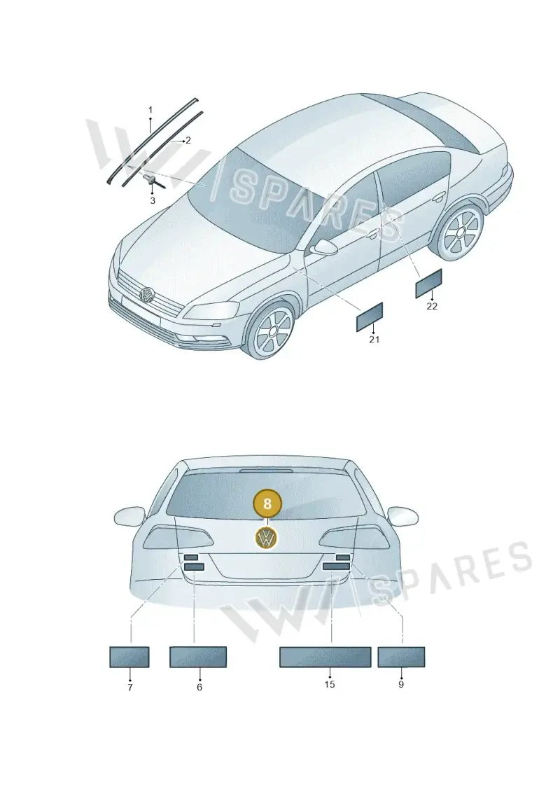 5K0853630BULM — Volkswagen Passat saloon (2010-2015) diagram 702853400, position 8