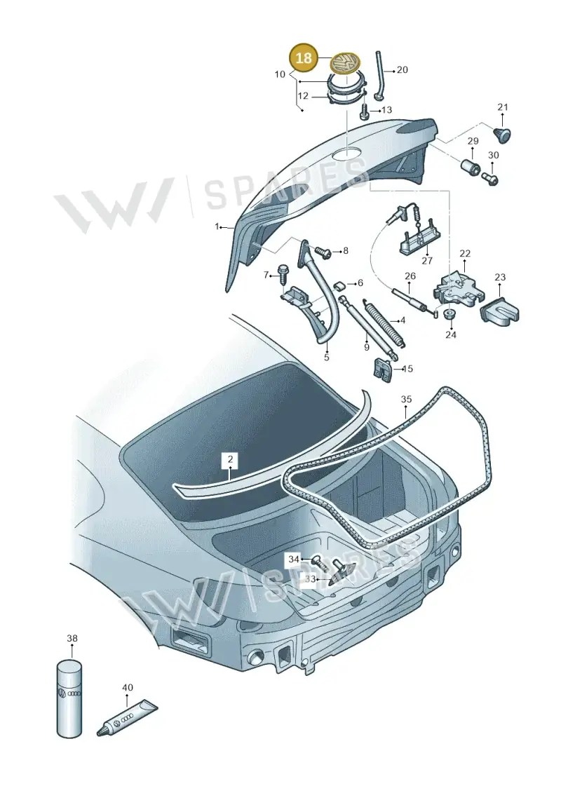5K0853630BULM — Volkswagen Passat CC (2011-2016) diagram 737827100, position 18