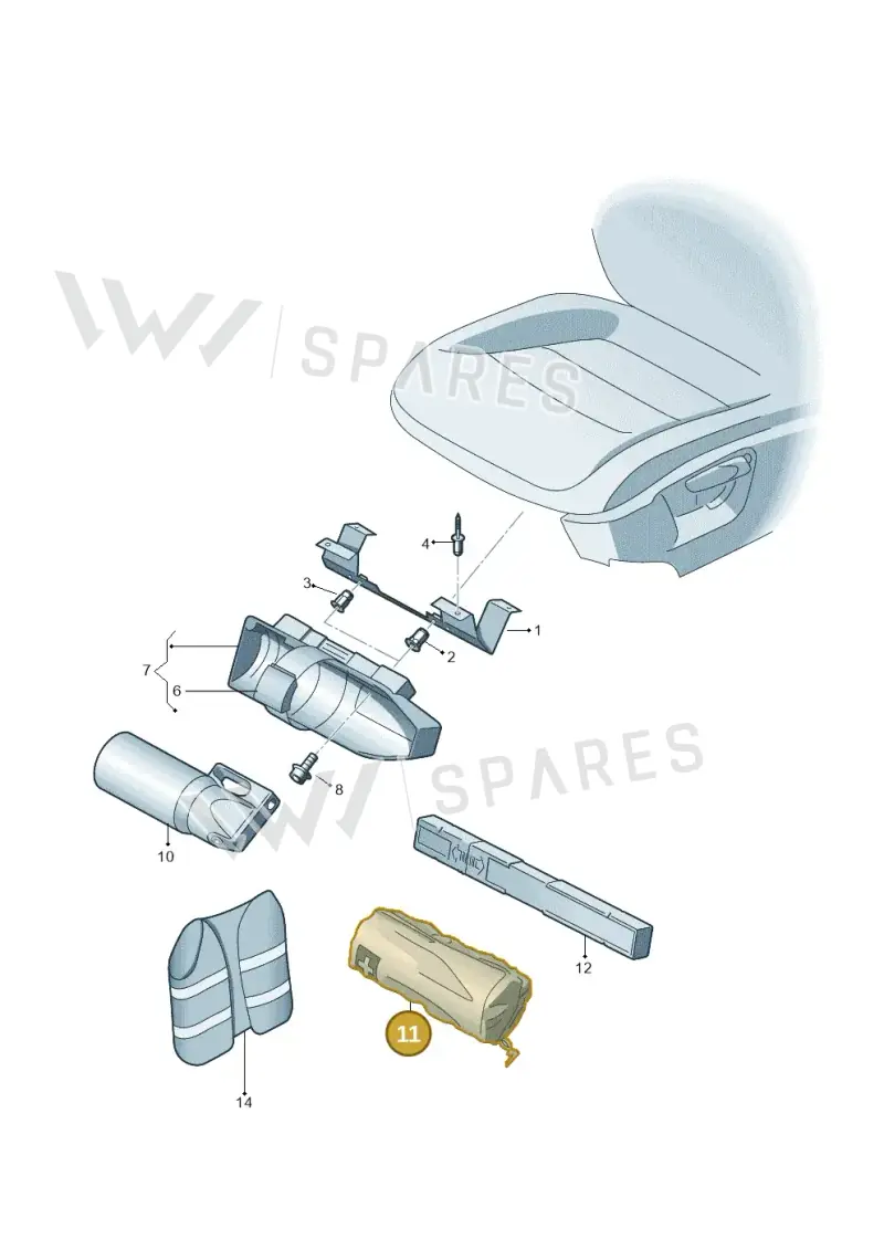 5K0860282A — Volkswagen Touareg (2017-2023) diagram 439860000, position 11