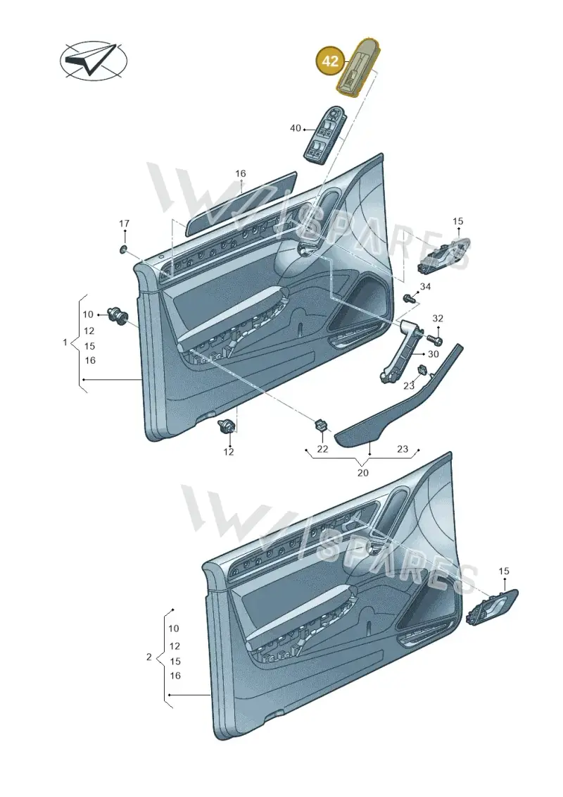 5K086725681U — Volkswagen Golf Cabriolet (2011-2016) diagram 718867000, position 42