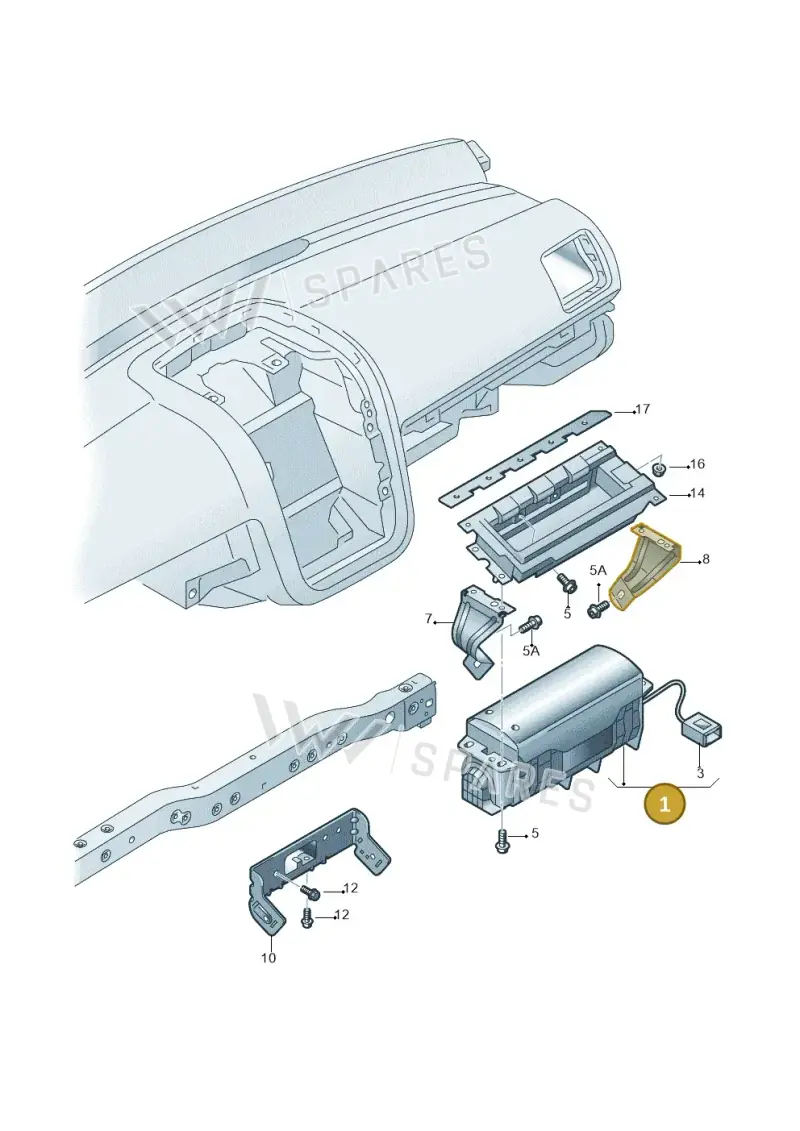 5K0880204A — Volkswagen Scirocco 2.0 (2014-2017) diagram 651880100, position 1