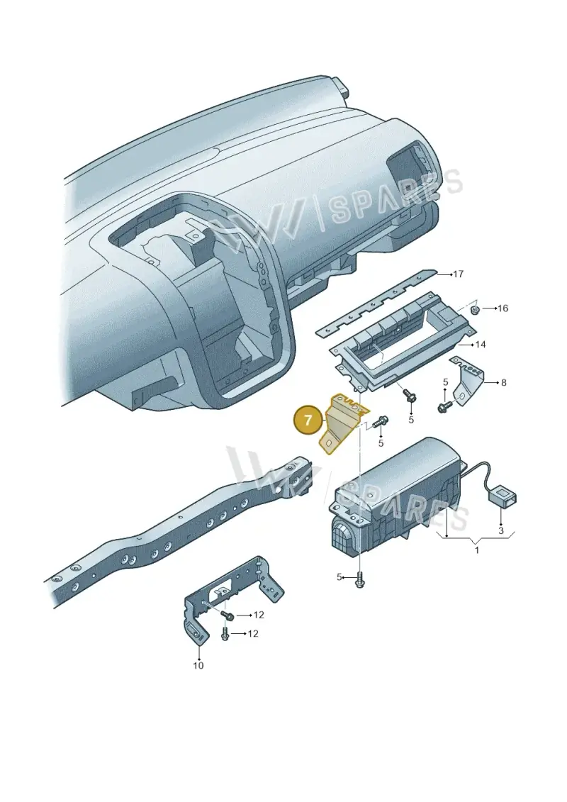 5K0880571 — Volkswagen Golf Cabriolet (2011-2016) diagram 420880100, position 7