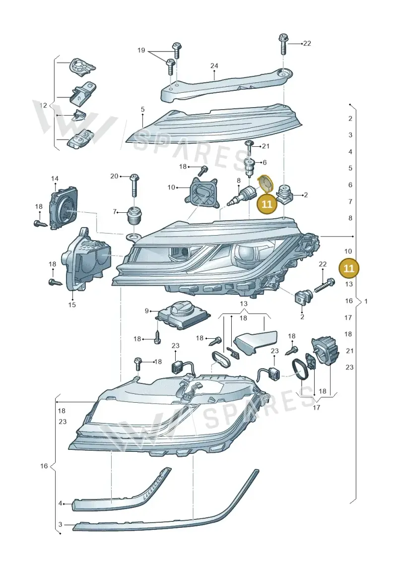 5K0941607A — Volkswagen Arteon (2017-2023) diagram 828941100, position 11
