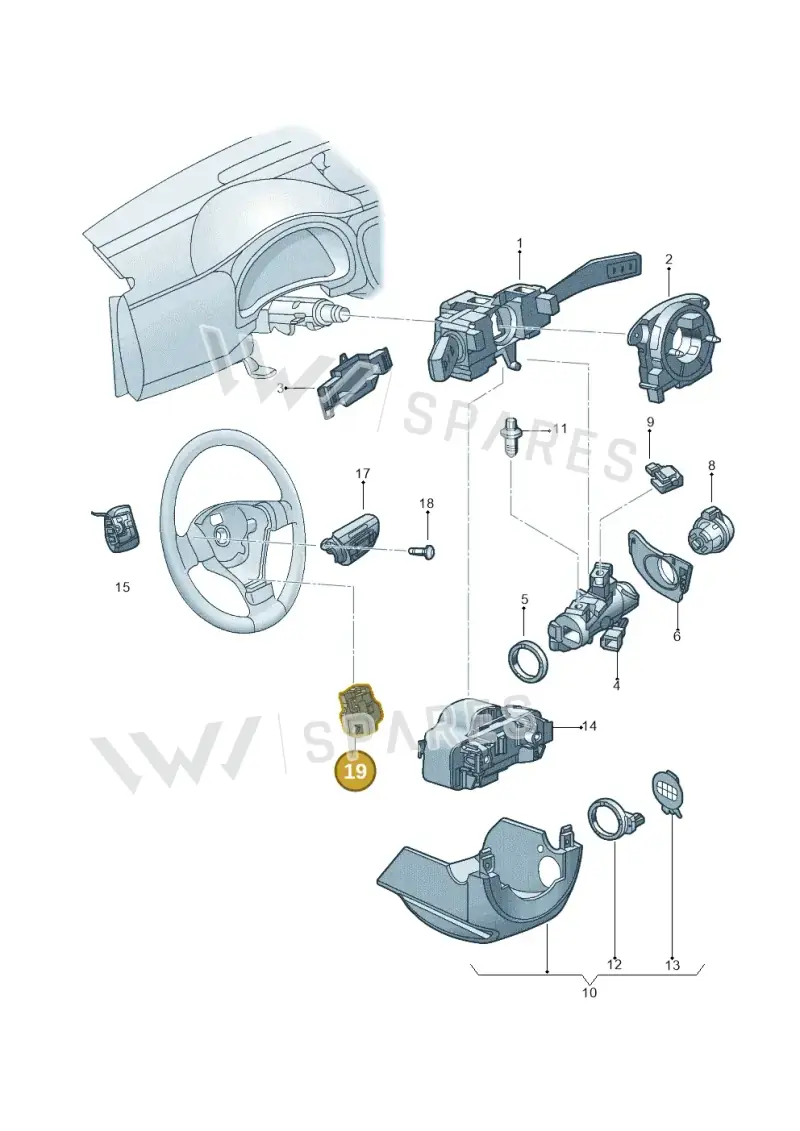 5K0959542B — Volkswagen Jetta 1.4 (2013-2015) diagram 775953550, position 19