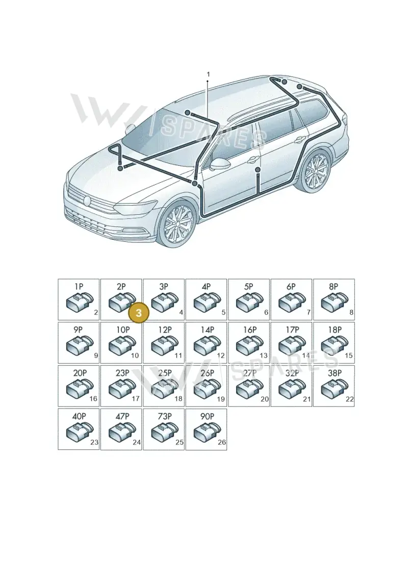 5K0971582 — Volkswagen Passat Saloon (2014-2024) diagram 793971900, position 3