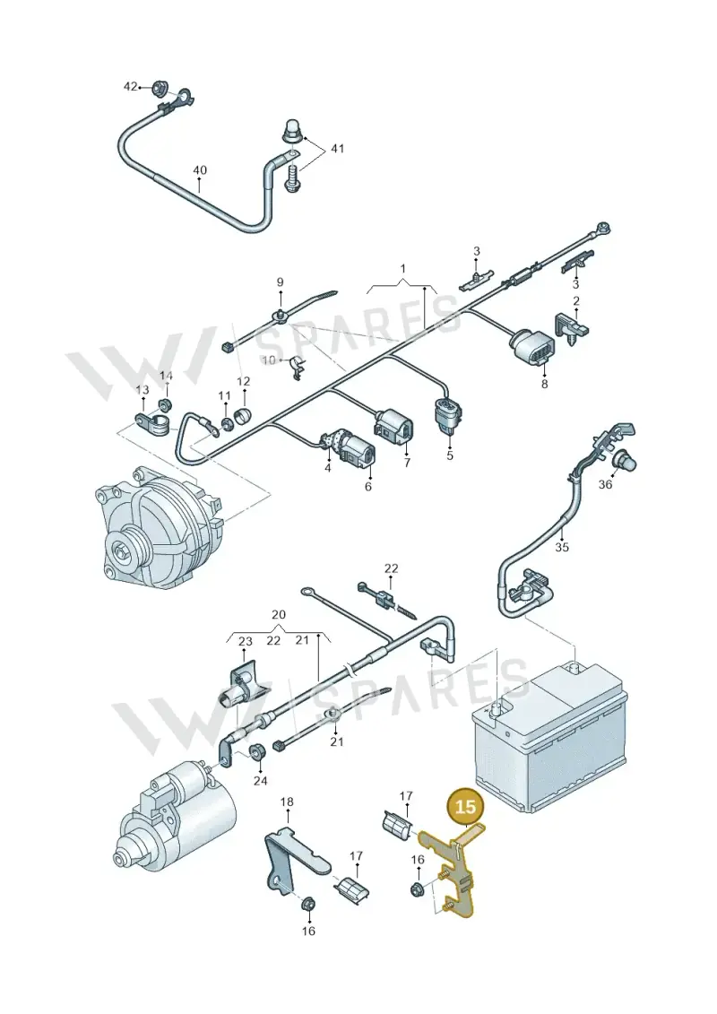 5K0971858 — Volkswagen T-Roc convertible 1.5 (2019-2024) diagram 813971010, position 15