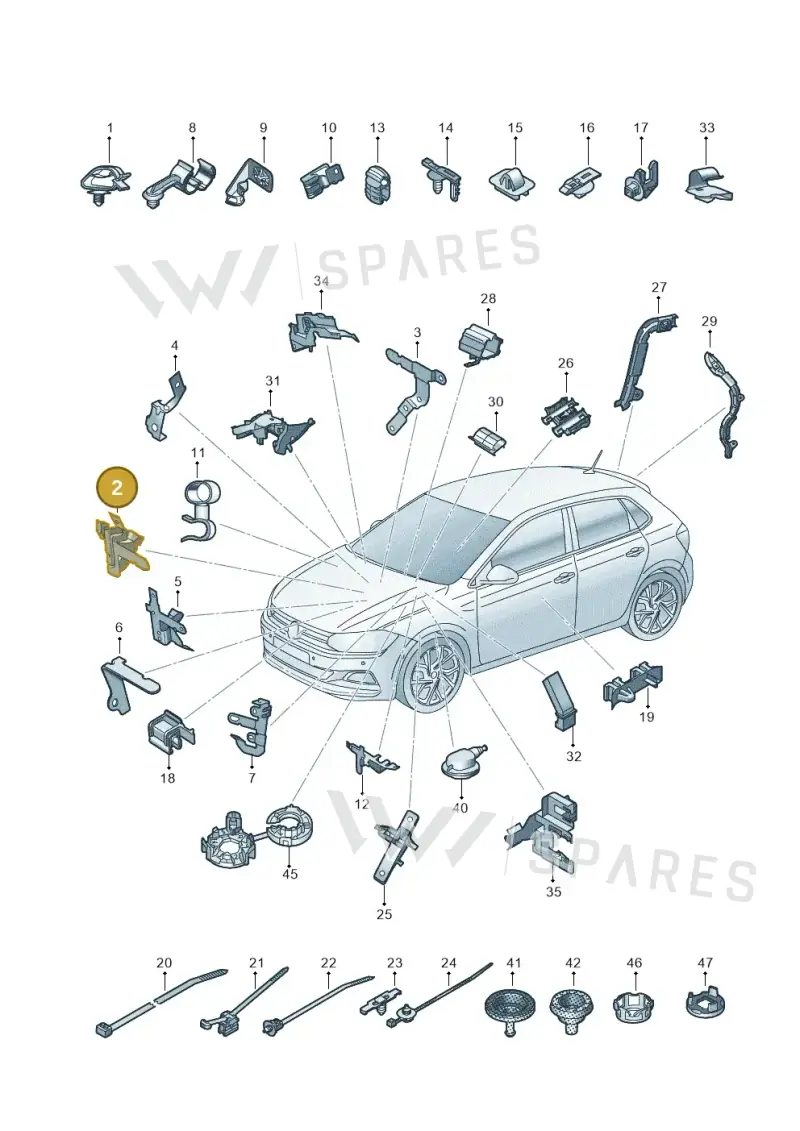 5K0971858 — Volkswagen Polo 1.0 BlueMotion (2017-2024) diagram 837971820, position 2
