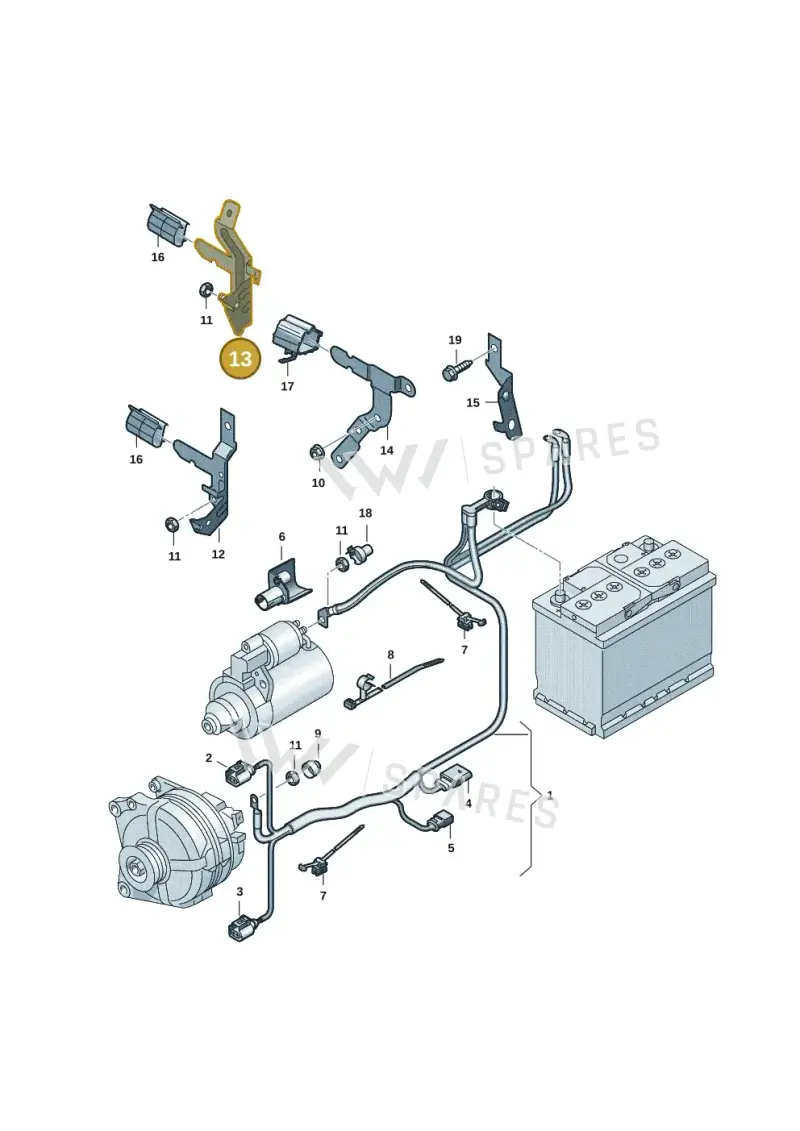 5K0971858 — Volkswagen Taigo (2021-2024) diagram 2f0971100, position 13
