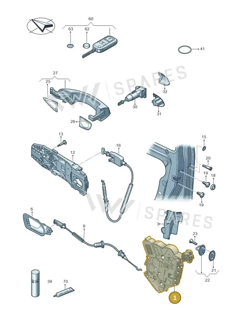 5K1837015D — Volkswagen Golf Cabriolet (2011-2016) diagram 718837000, position 1