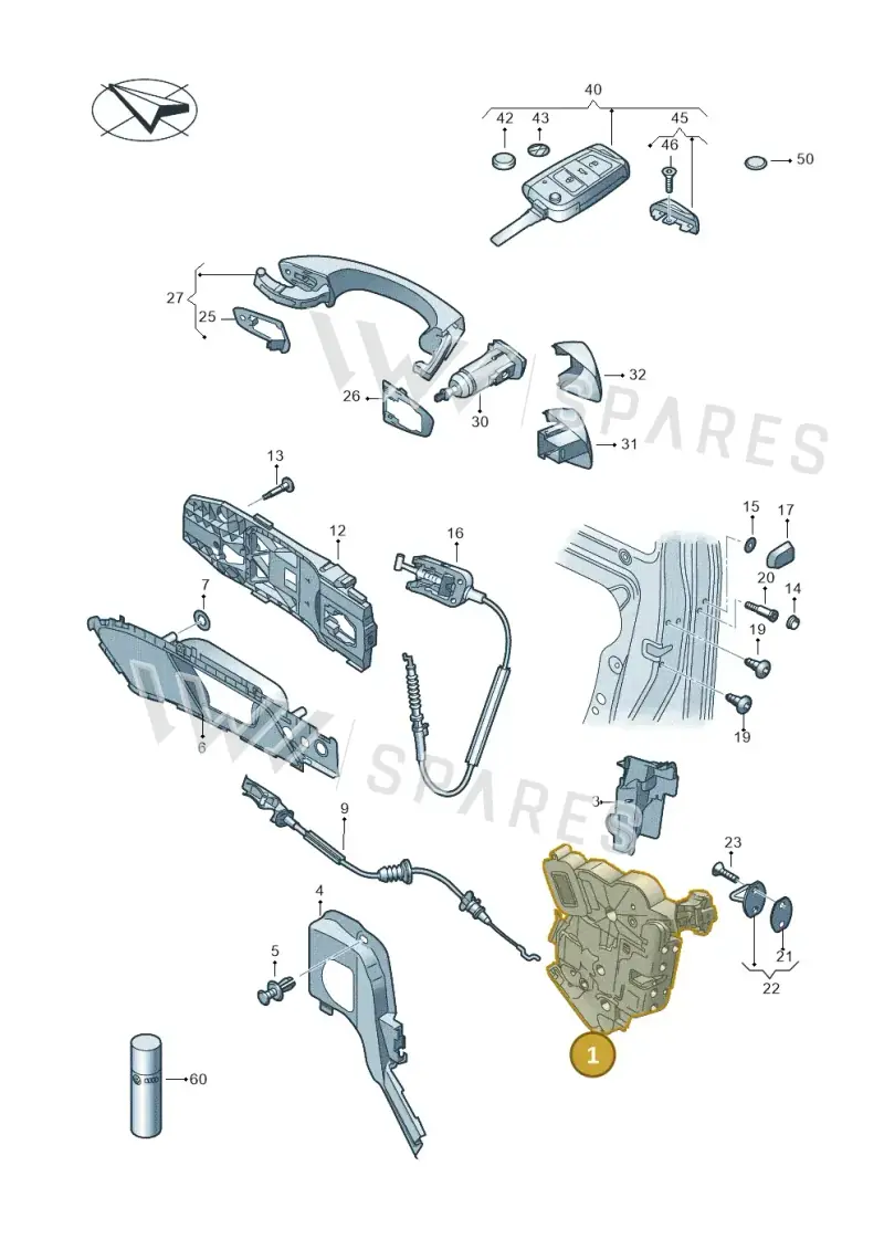 5K1837015D — Volkswagen Golf 1.4 BlueMotion (2014-2017) diagram 746837000, position 1