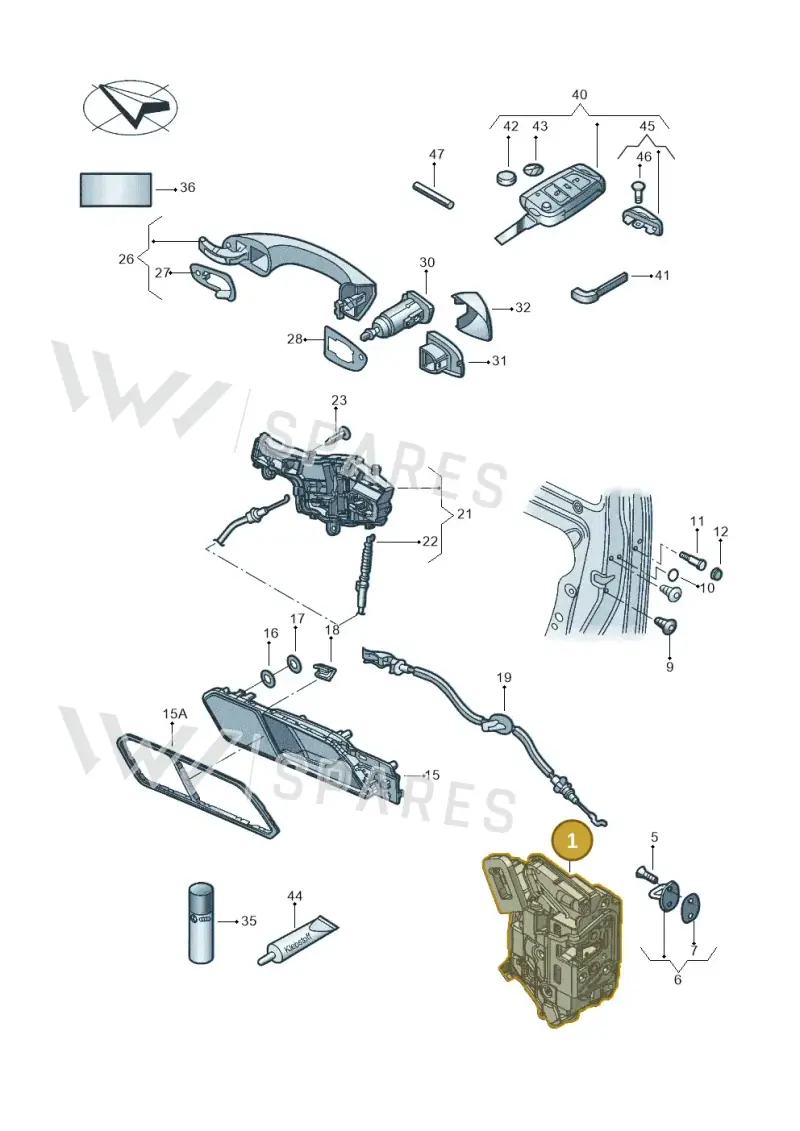 5K1837016H — Volkswagen Tiguan 2.0 4Motion (2017-2024) diagram 833837000, position 1