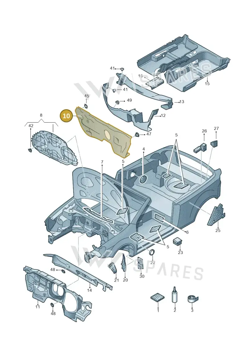 5K1863247A — Volkswagen Golf Cabriolet (2011-2016) diagram 718863200, position 10