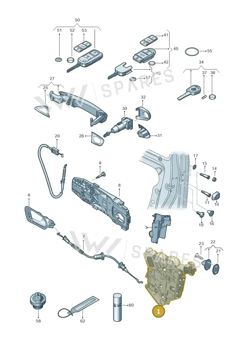 5K2837015B — Volkswagen Polo (2009-2012) diagram 672837000, position 1