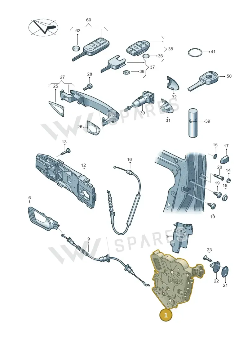 5K2837015D — Volkswagen Golf (2011-2013) diagram 649837000, position 1