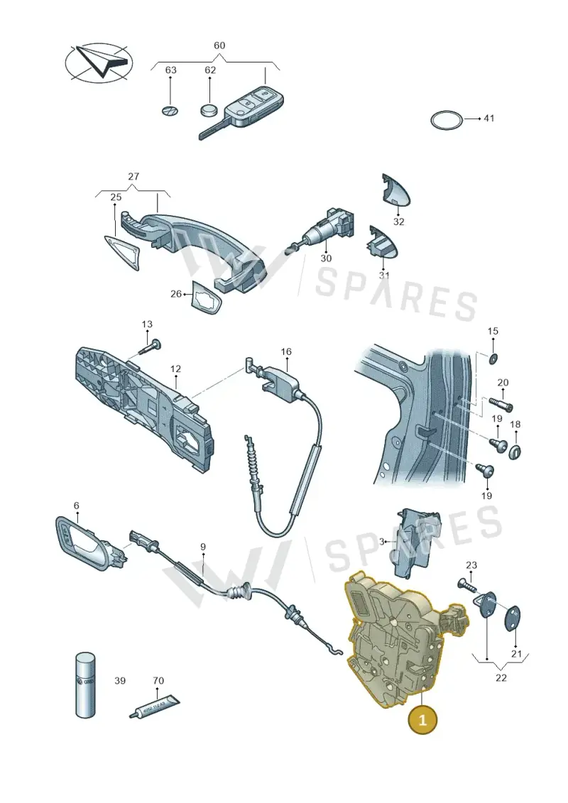 5K2837015D — Volkswagen Golf Cabriolet (2011-2016) diagram 718837000, position 1