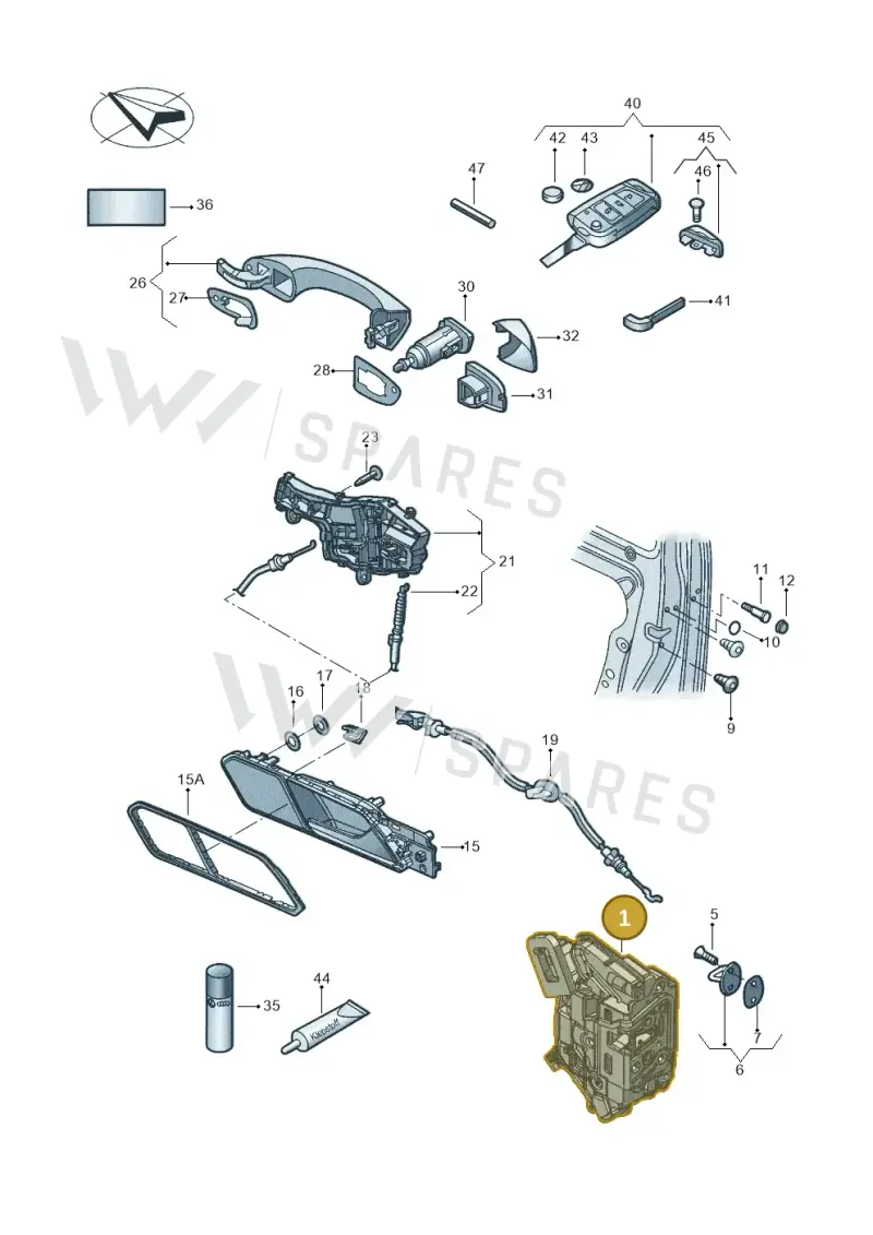 5K2837015H — Volkswagen Tiguan 2.0 4Motion (2017-2024) diagram 833837000, position 1