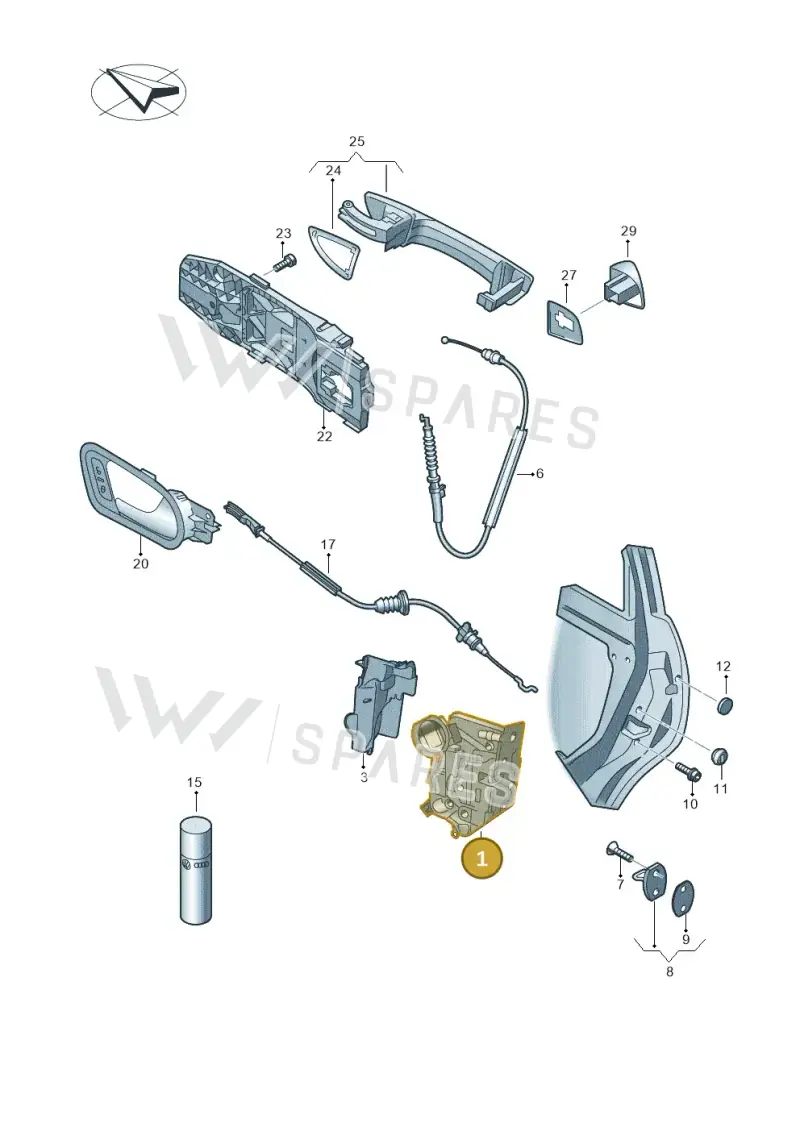 5K4839015P — Volkswagen Golf (2011-2013) diagram 649839000, position 1