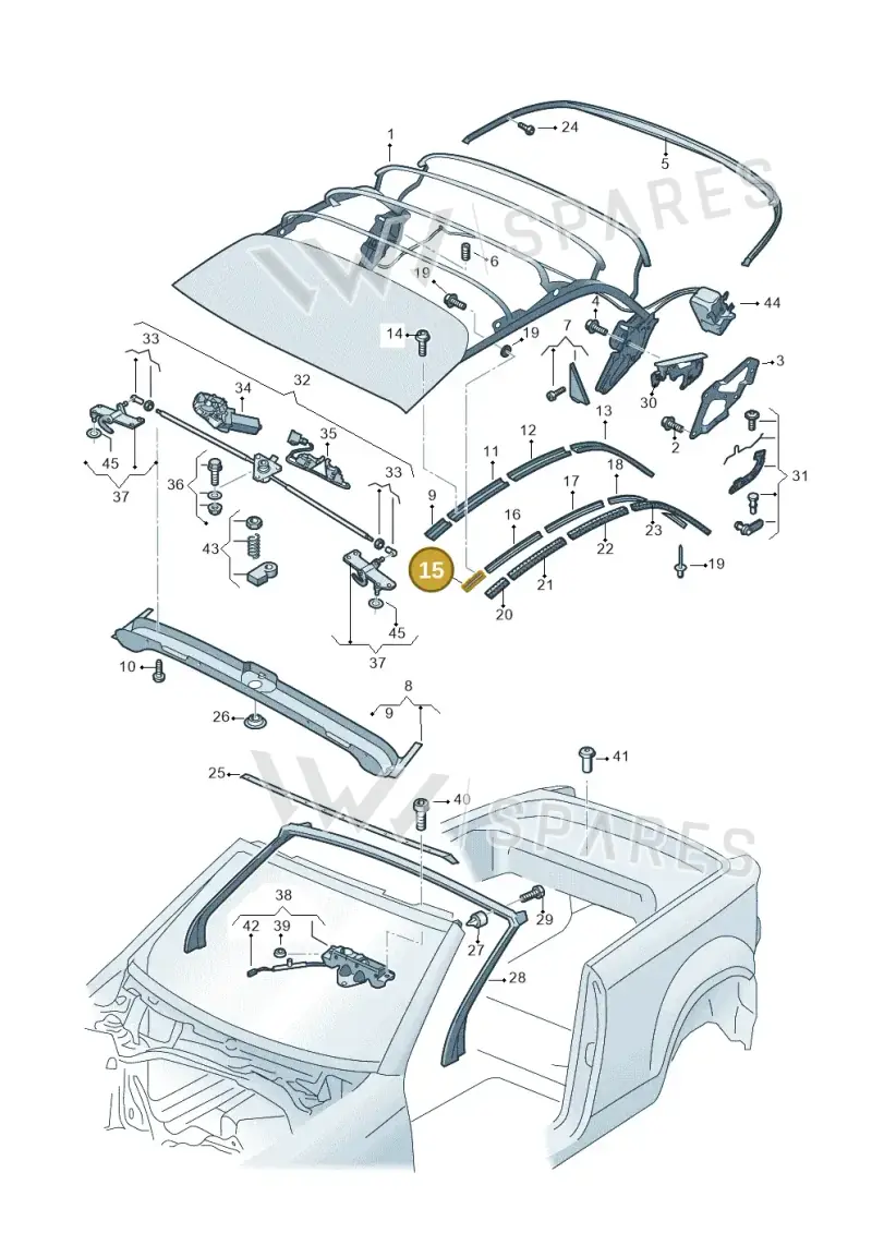 5K7871355 — Volkswagen T-Roc Cabriolet (2019-2025) diagram 718871100, position 15
