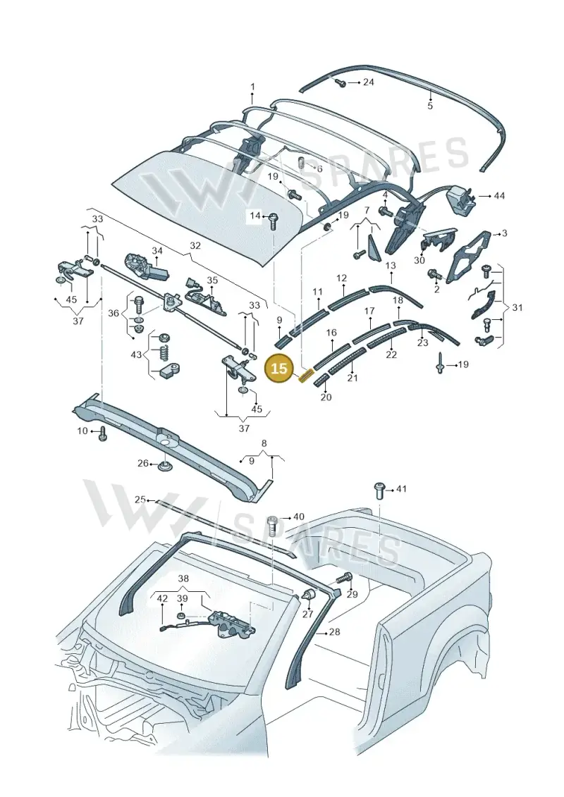 5K7871356 — Volkswagen T-Roc Cabriolet (2019-2025) diagram 718871100, position 15