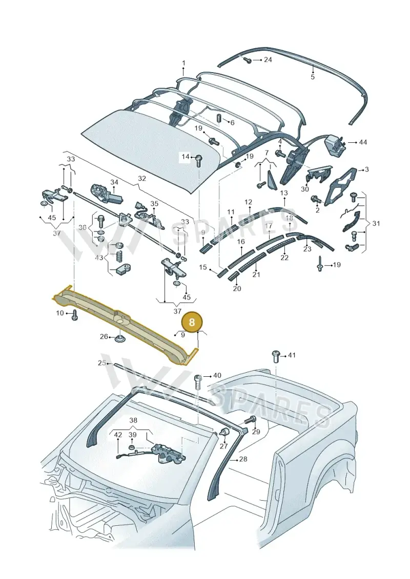 5K7898245 — Volkswagen T-Roc Cabriolet (2019-2025) diagram 718871100, position 8