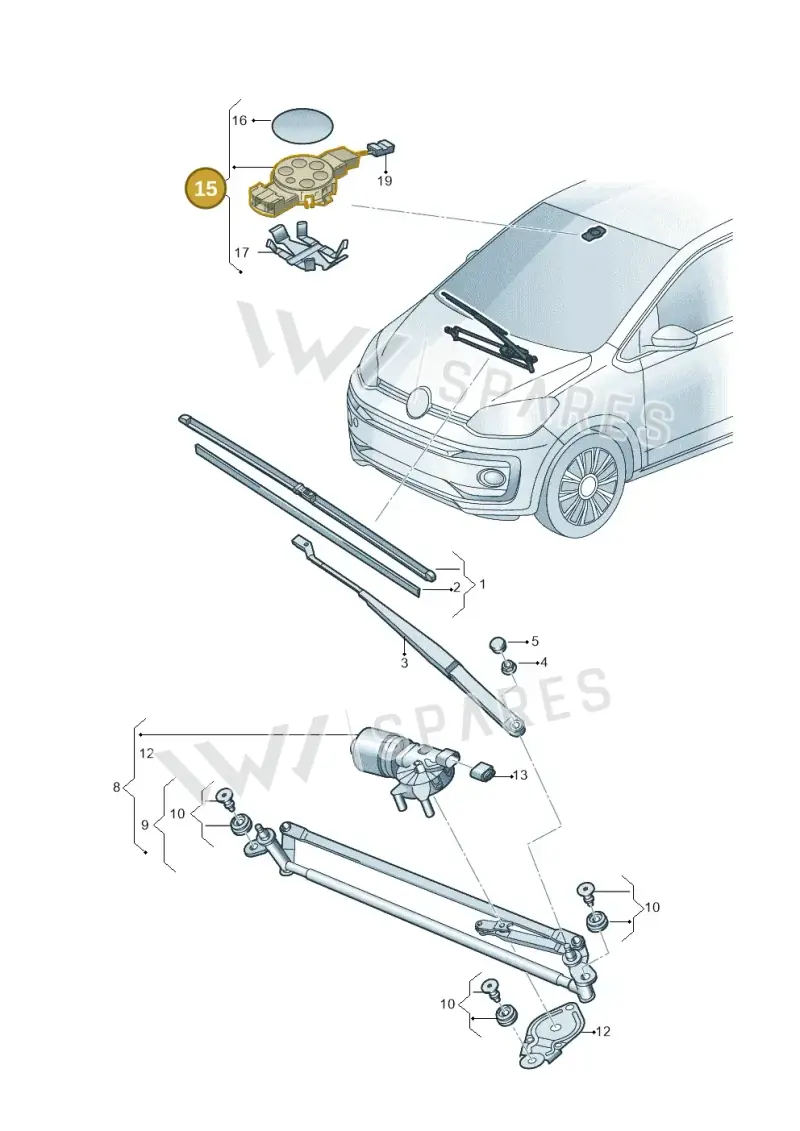 5K7955559C — Volkswagen Up! 1.0 BlueMotion (2016-2023) diagram 892955000, position 15