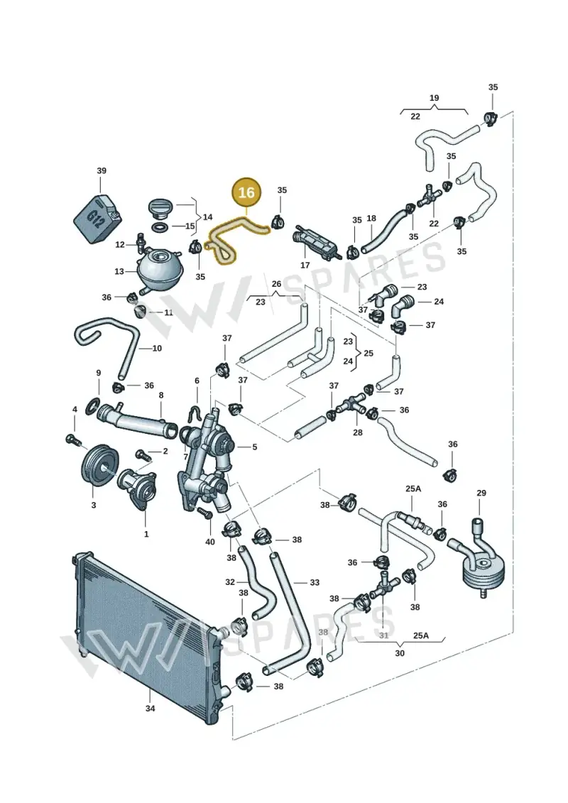 5KD122447D — Volkswagen Jetta (2014-2017) diagram 789121025, position 16