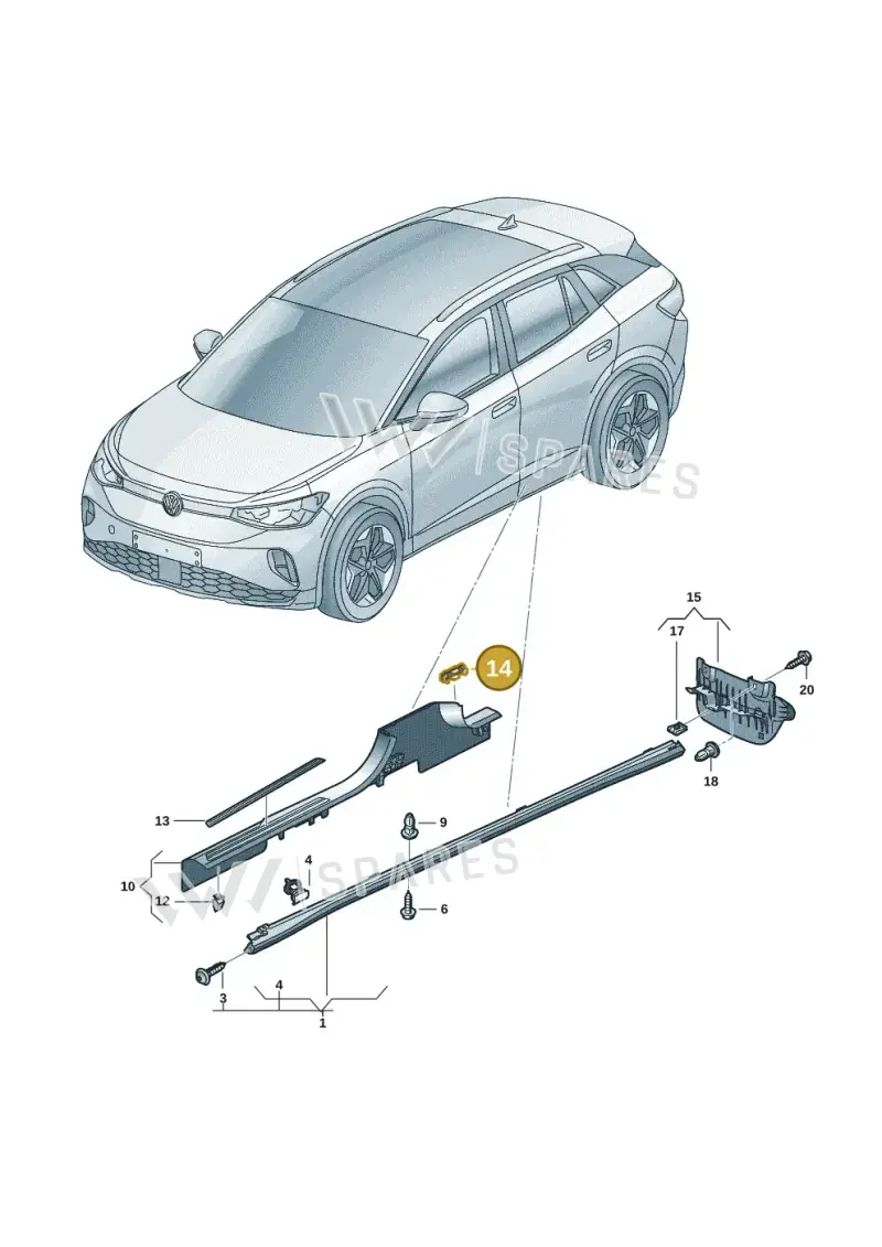 5LA853678A4PK — Volkswagen ID.4 Pro (2020-2023) diagram 11a853050, position 14
