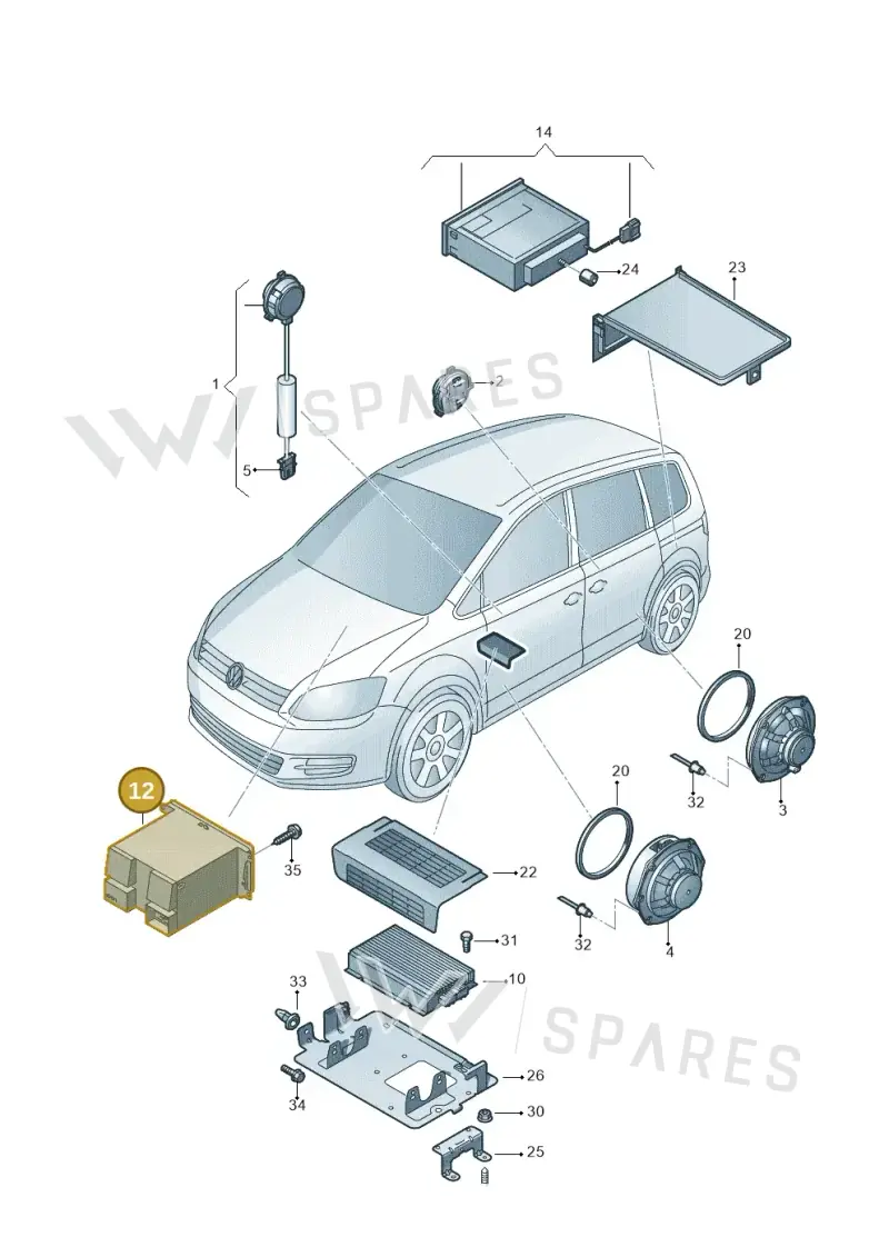 5M0035183C — Volkswagen Sharan Blue Motion (2010-2015) diagram 689035350, position 12