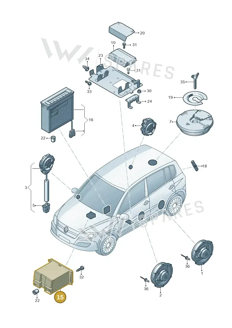 5M0035183C — Volkswagen Tiguan (2011-2018) diagram 719035350, position 15