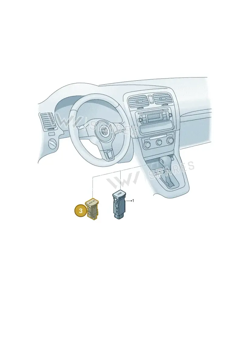 5M0035345 — Volkswagen Polo 1.4 BlueMotion (2014-2017) diagram 773035780, position 3