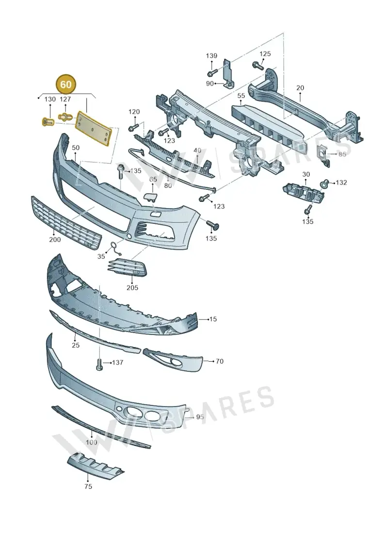 5M0807287A9B9 — Volkswagen Touareg (2012-2014) diagram 693807000, position 60