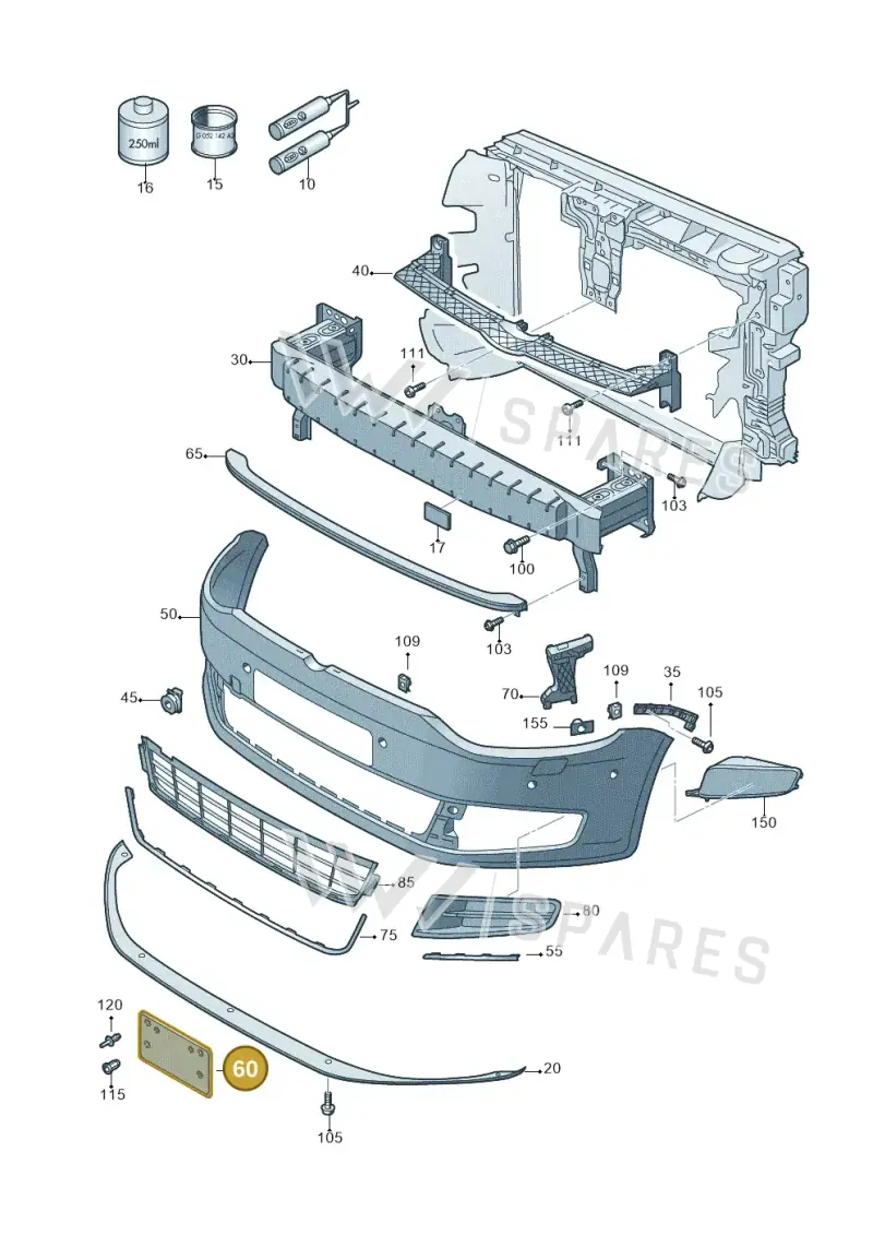 5M0807287B9B9 — Volkswagen Sharan BlueMotion (2015-2022) diagram 689807000, position 60