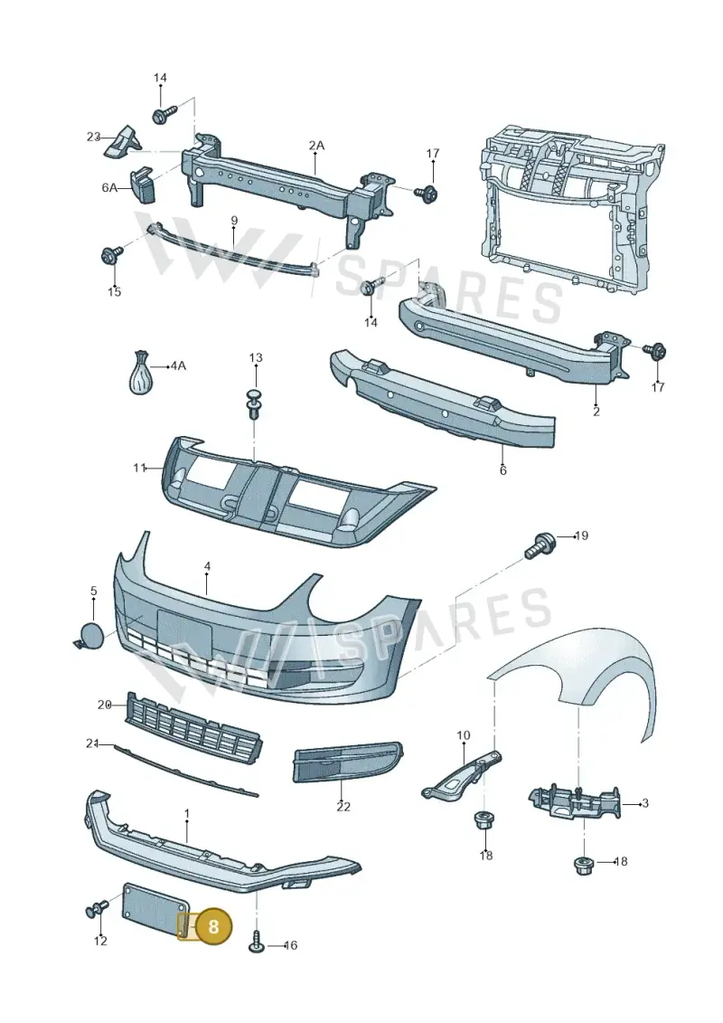 5M0807287B9B9 — Volkswagen Beetle (2016-2019) diagram 801807000, position 8
