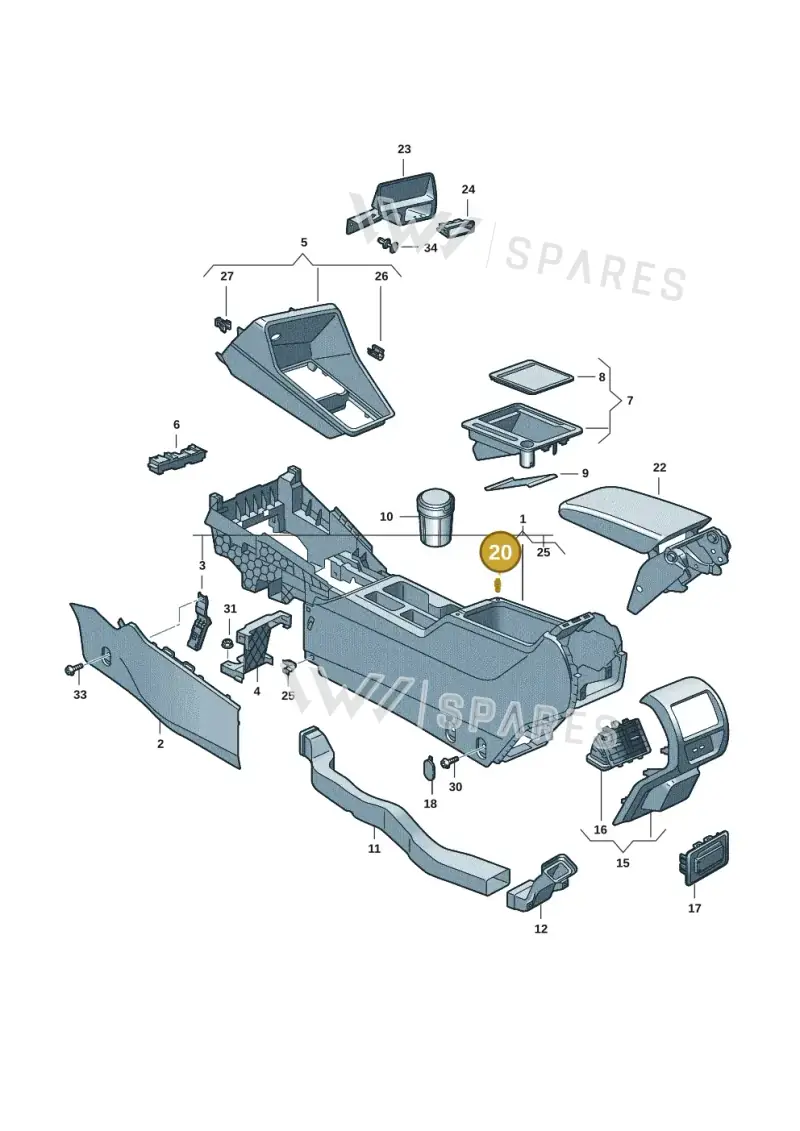5M0863453 — Volkswagen Caddy Maxi Kombi (2020-2024) diagram 2ka863050, position 20