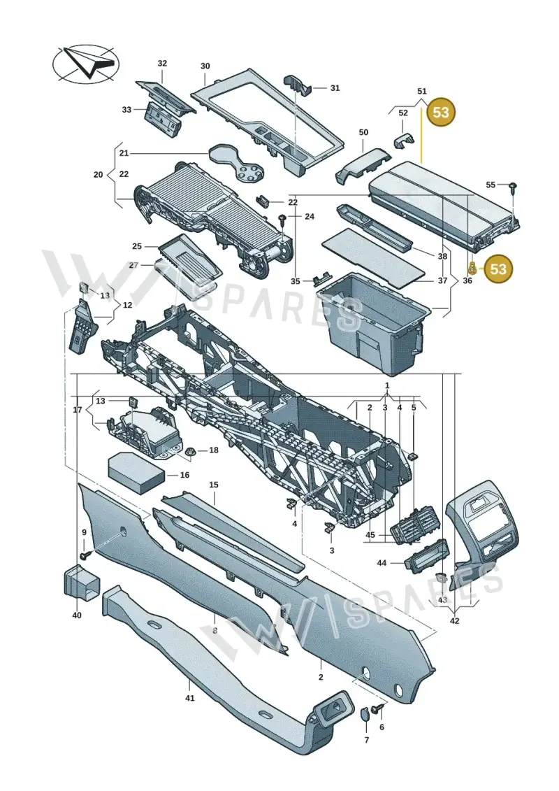 5M0863453 — Volkswagen Passat estate (2023-) diagram 3j0863500, position 53