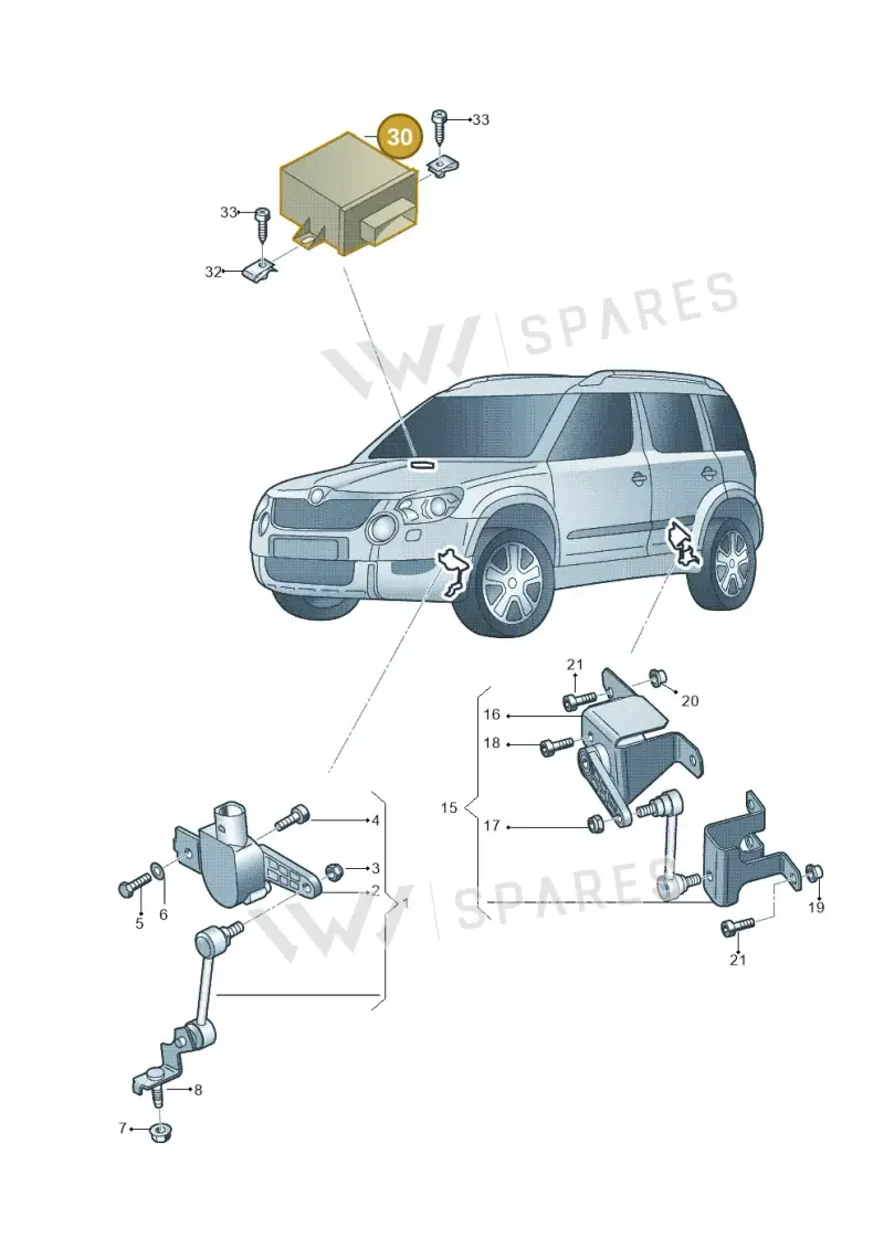 5M0907357F — Skoda Yeti (2013-2017) diagram 666941250, position 30